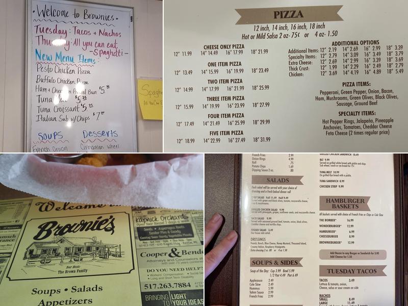 Brownie's House of Pizza Menu