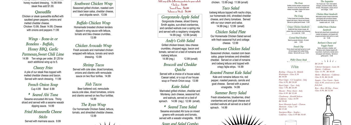 Mac and Bob's Menu