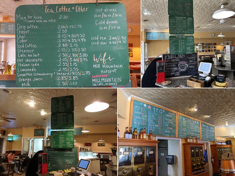 Mill Mountain Coffee and Tea Menu