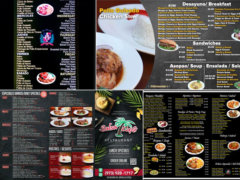 Salsa Cafe Restaurant Menu