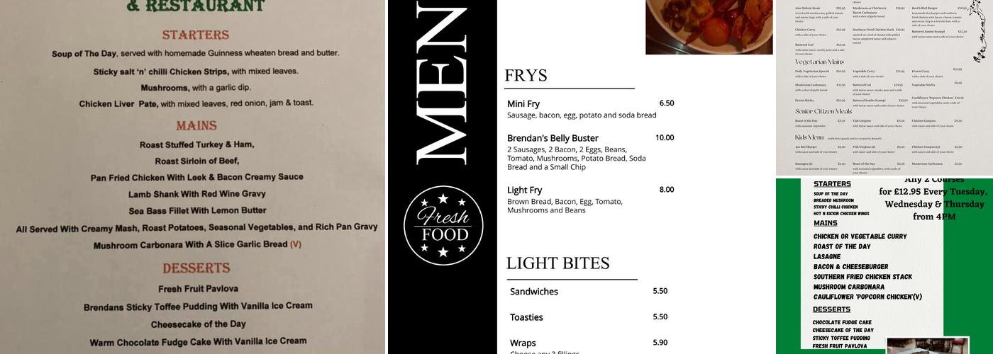 Brendan's Bar & Restaurant Menu
