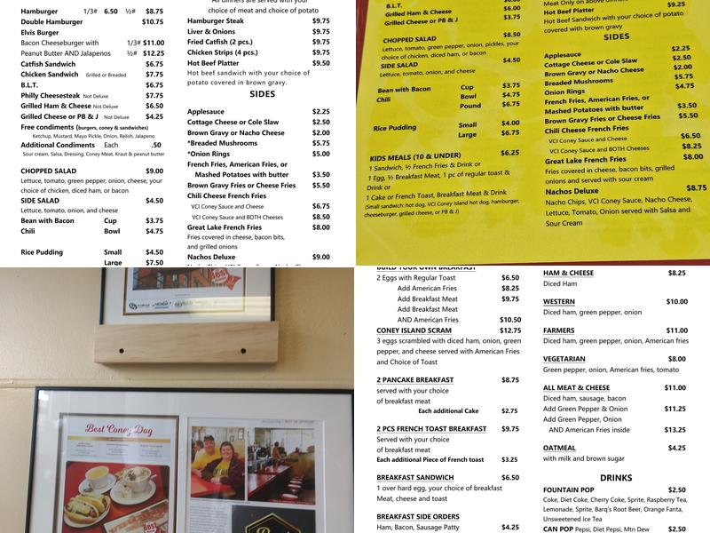 Virginia Coney Island Menu