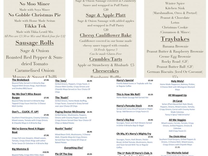 Harry's Place CIC Menu