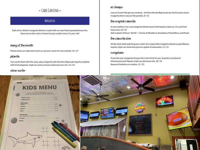 Cabo Fish Taco Menu