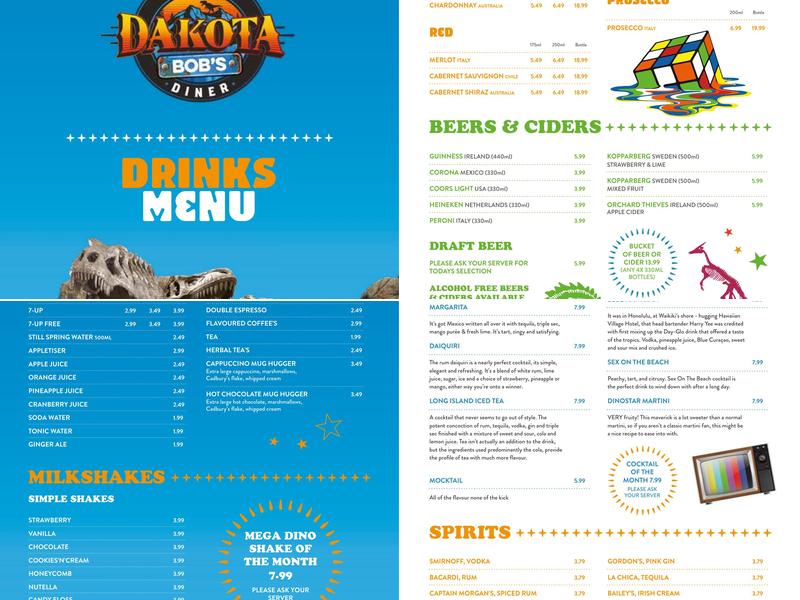 Dakota Bobs Menu