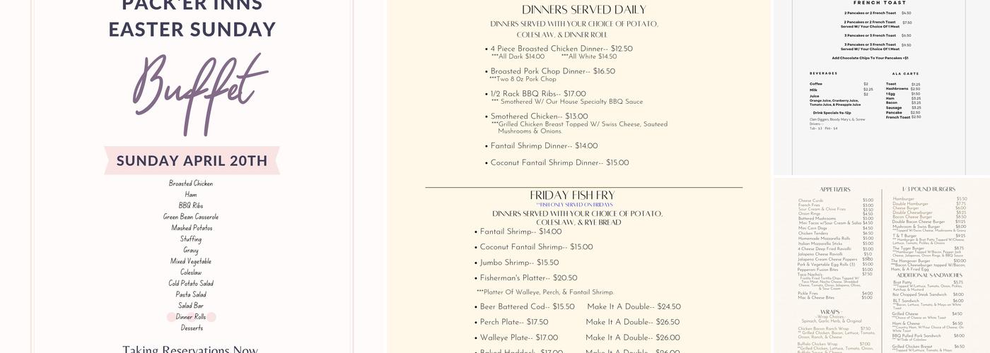 Pack'er Inn Menu