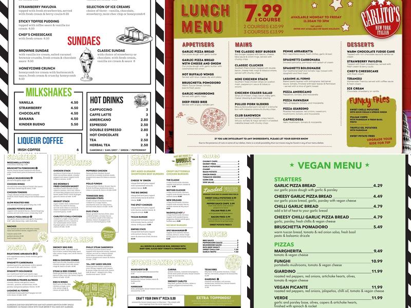 Carlito's Italian American Grill Menu