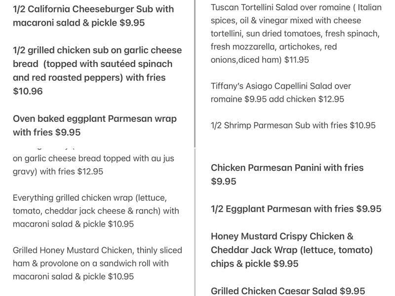 Lucisano's Pizza Menu