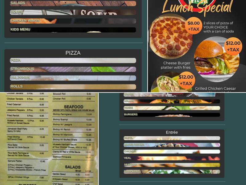 Roma Pizza Menu