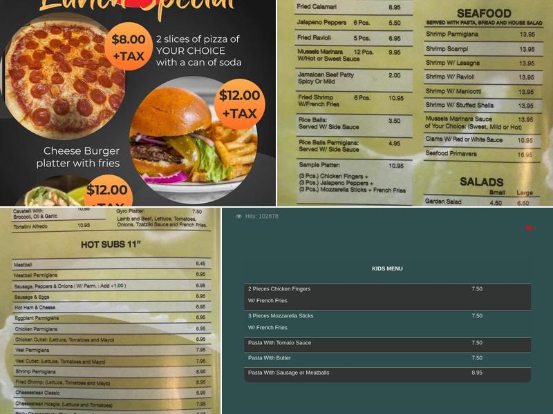 Roma Pizza Menu