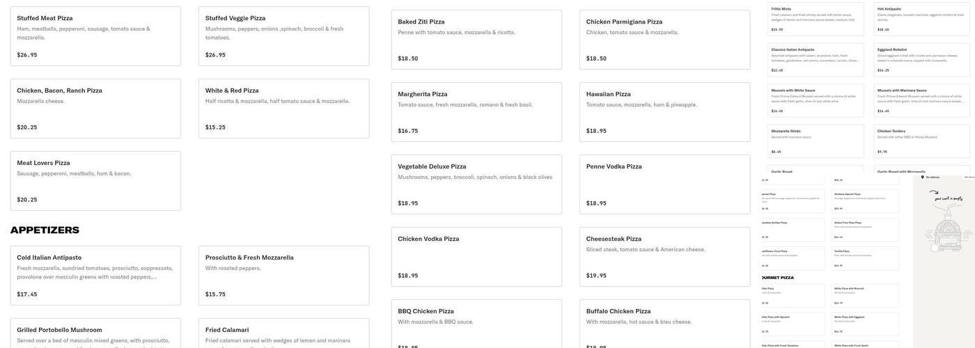 Pomodoro Rosso Italian Grill & Pizzeria Menu