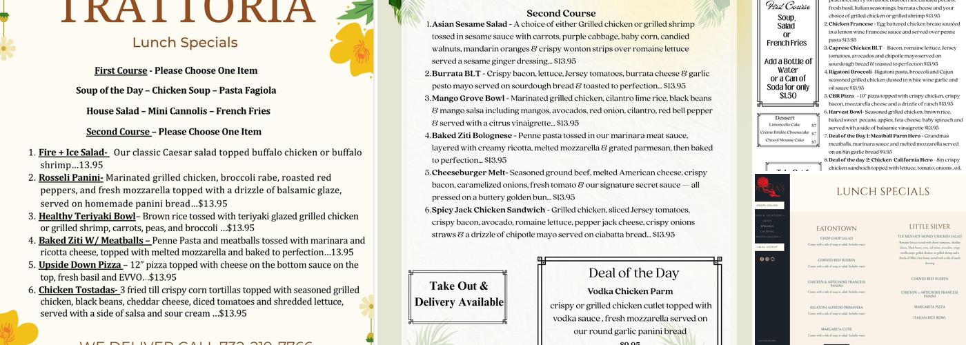 Olivia's Trattoria & Artisan Pizza Menu