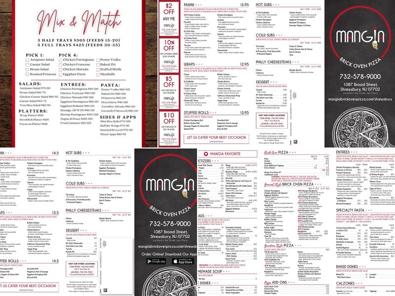 Mangia Brick Oven Pizza Menu