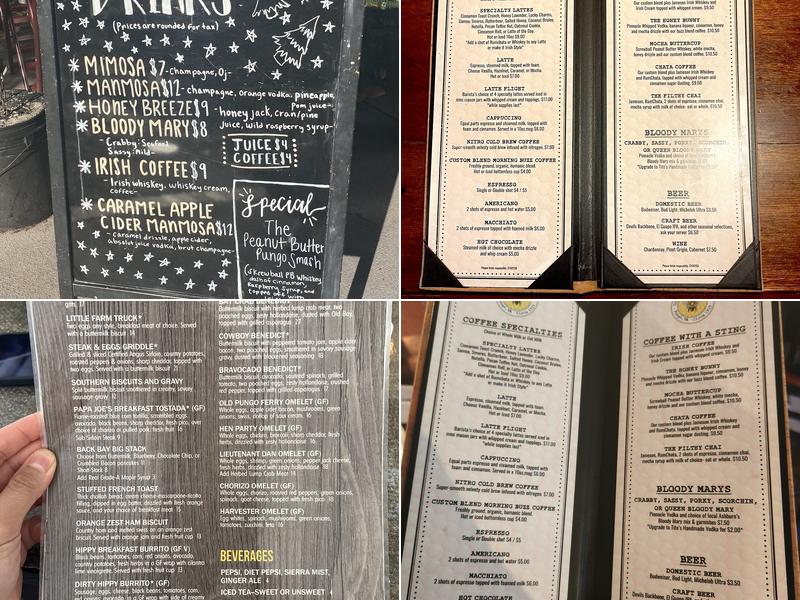 The Bee and The Biscuit Menu