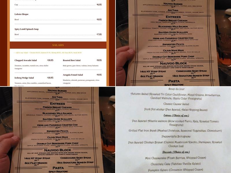 Nauvoo Grill Club Menu