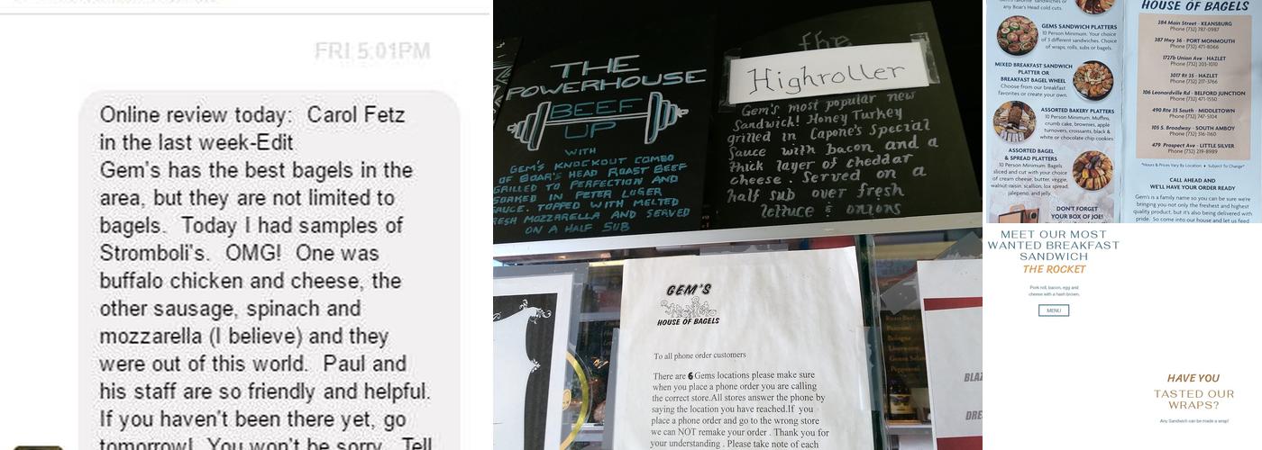 Gems House of Bagels (Middletown) Menu