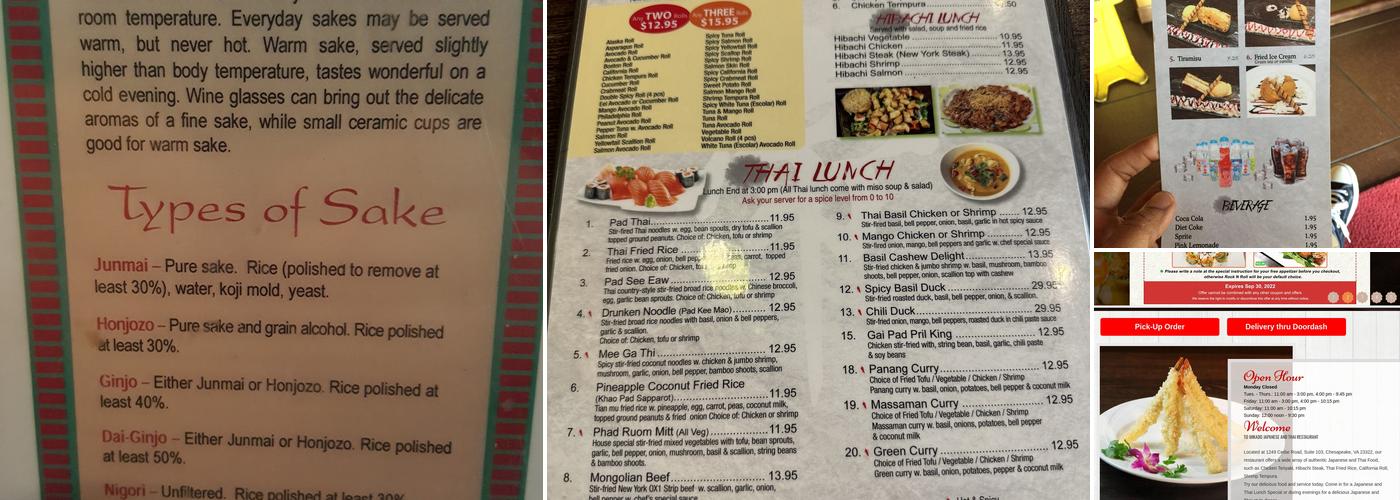 Mikado Japanese & Thai Restaurant Menu