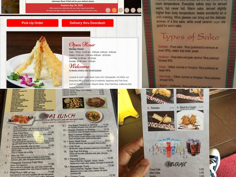 Mikado Japanese & Thai Restaurant Menu