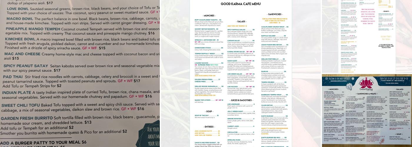 Good Karma Cafe Menu