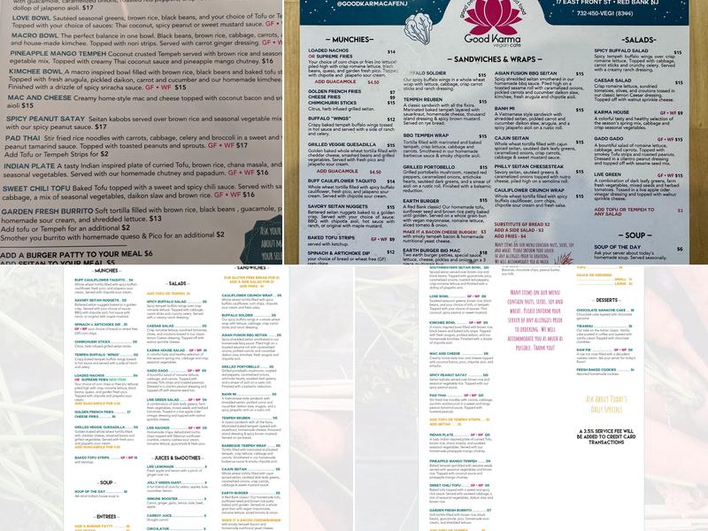 Good Karma Cafe Menu