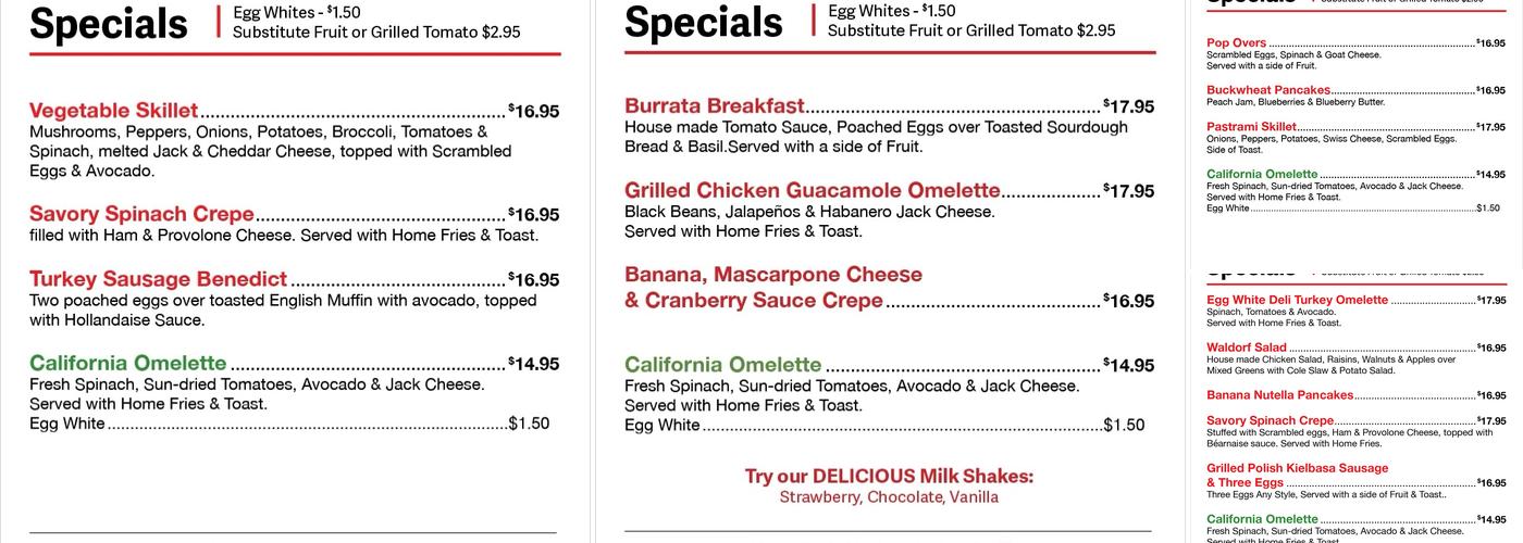 Inbetween Cafe Menu