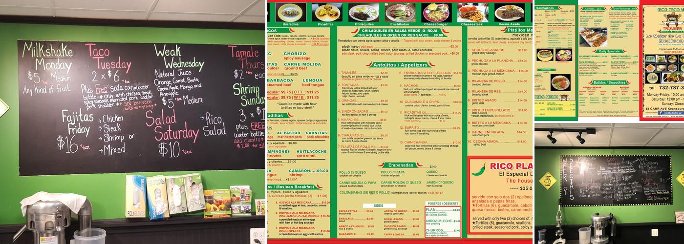 Rico Taco Mex 2 Menu