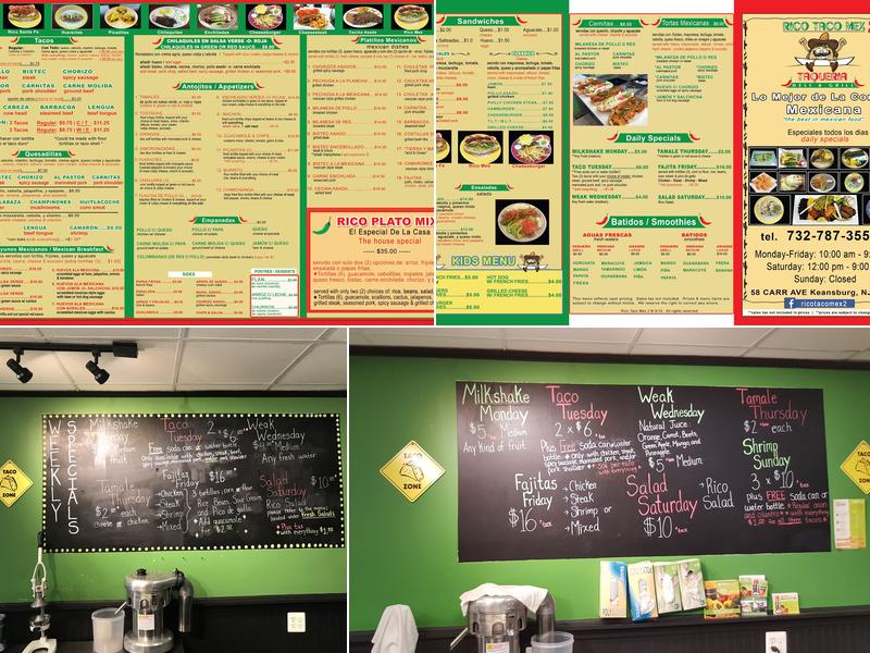 Rico Taco Mex 2 Menu