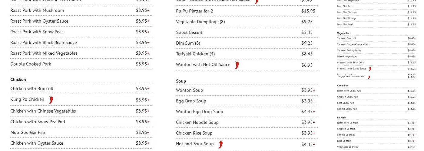 Emperor Wok Menu