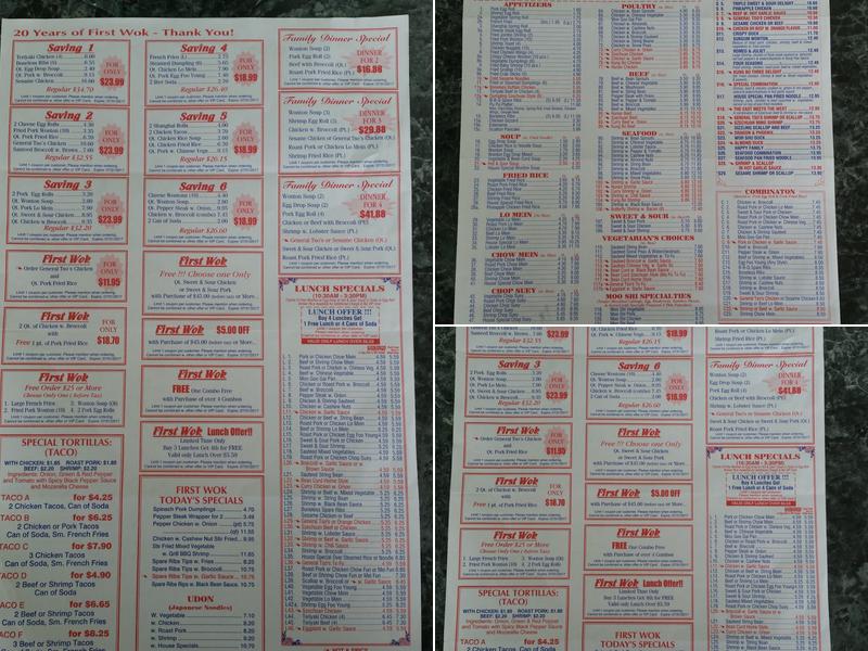 First Wok Menu