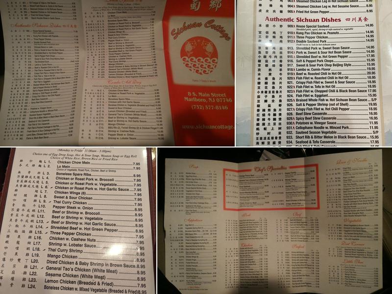 Sichuan Cottage Menu