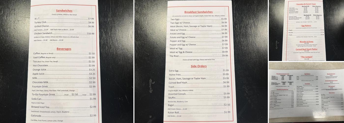 Rise N Shine Diner Menu