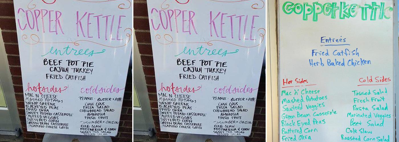 Copper Kettle Café Menu