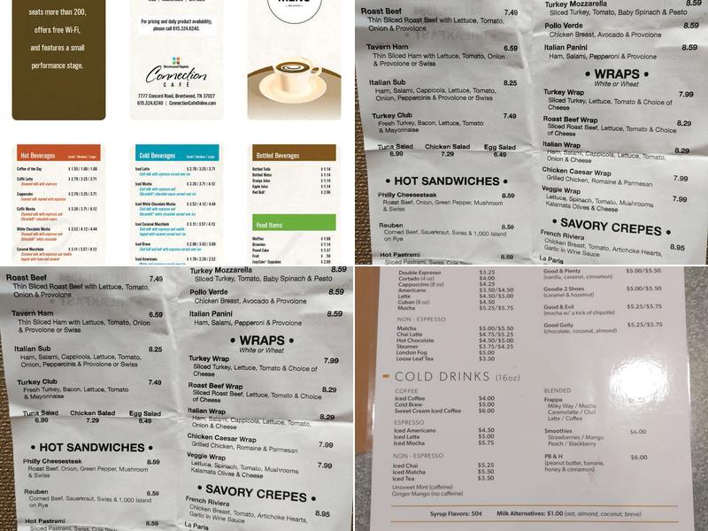 Connection Café Menu