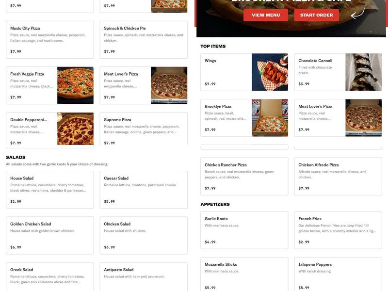 Brooklyn Pizza and Cafe Menu