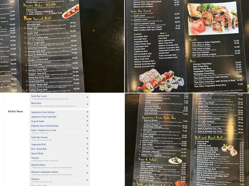Sansu Japanese Steakhouse Menu