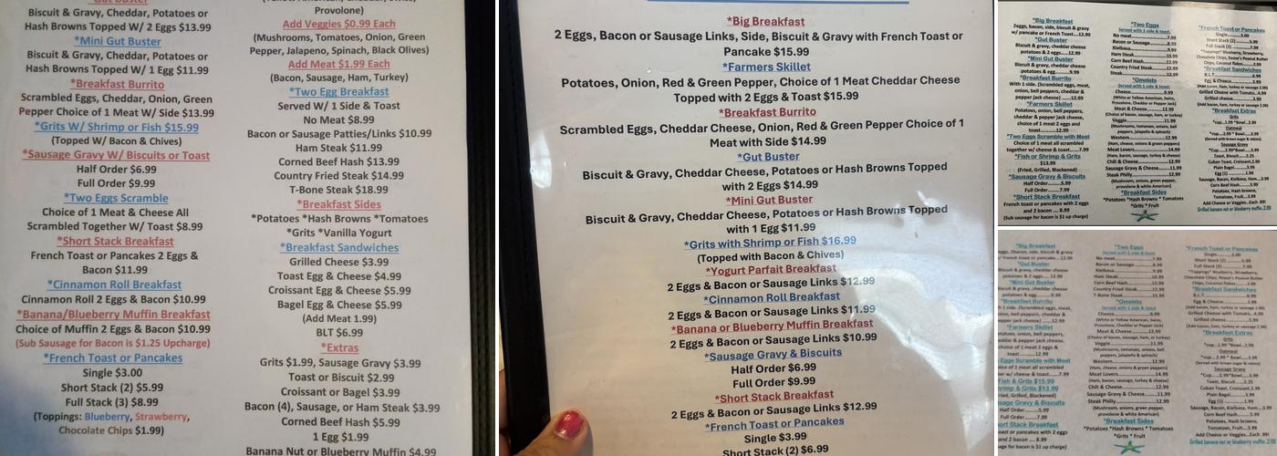 Florida Keys Cafe Menu