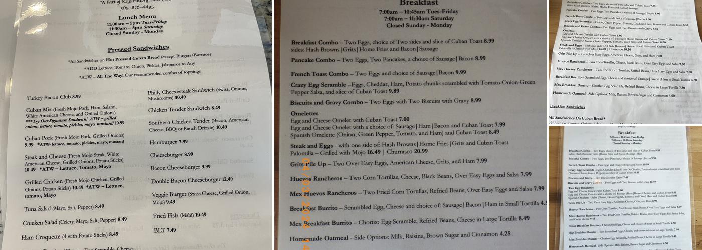 Coco's Kitchen Menu