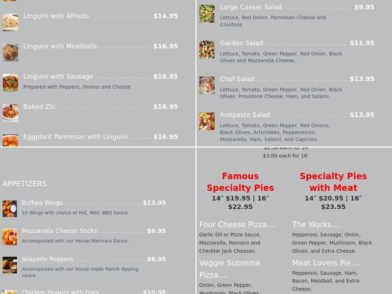 Pizzaworks Menu