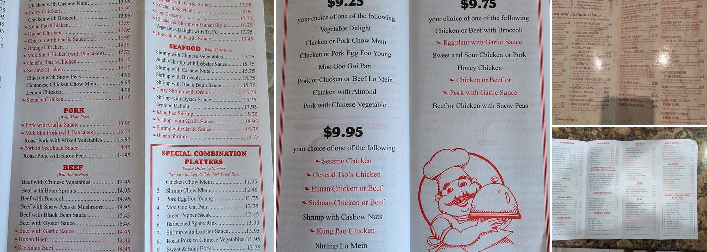China Garden Menu