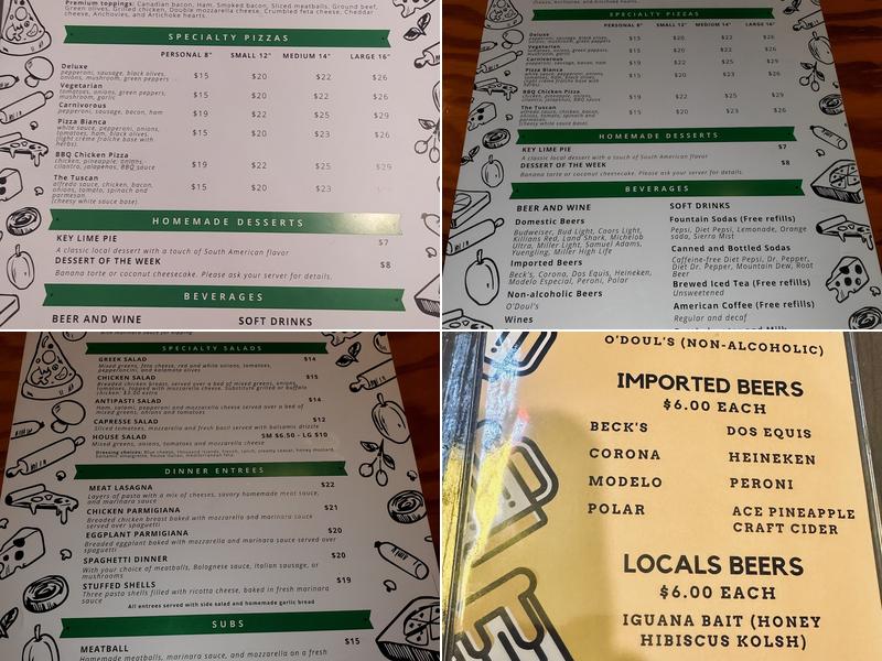 Upper Crust Pizza Menu