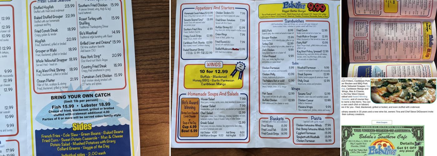 Bobalu's Southern Café Menu