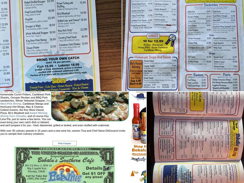 Bobalu's Southern Café Menu