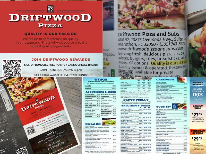 Driftwood Pizza, Pasta, & Subs Menu