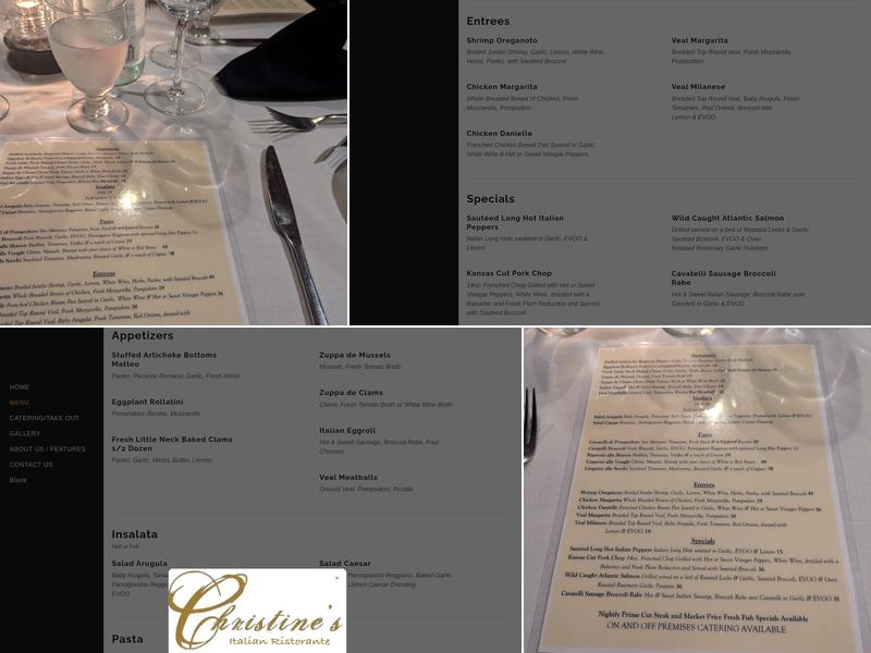 Christine's Menu