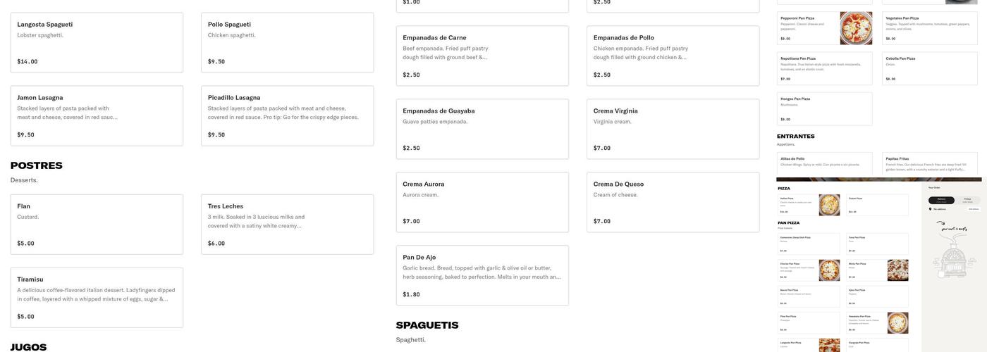 La Tinajita Pizzeria Cubana Menu