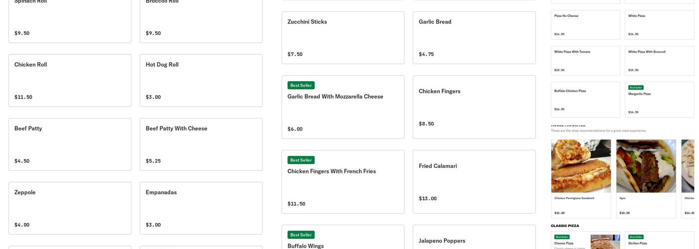 Sam's Pizza Restaurant Menu