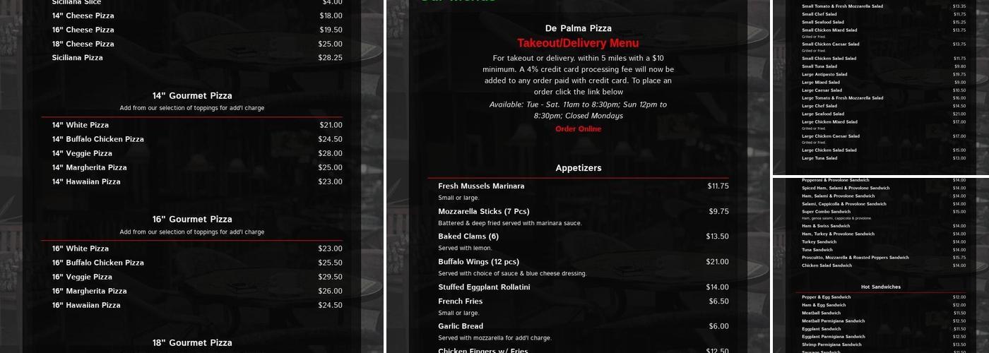 De Palma Menu