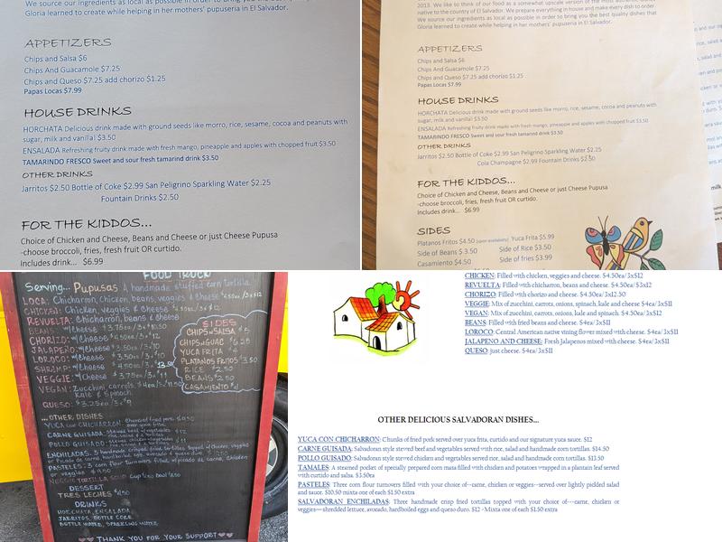Gloria's Pupuseria Menu
