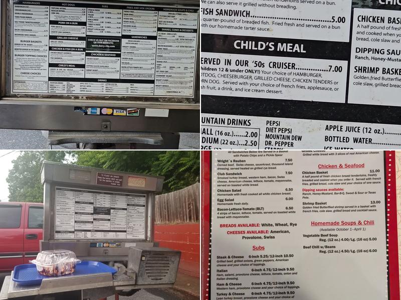 Wright's Dairy-Rite Menu