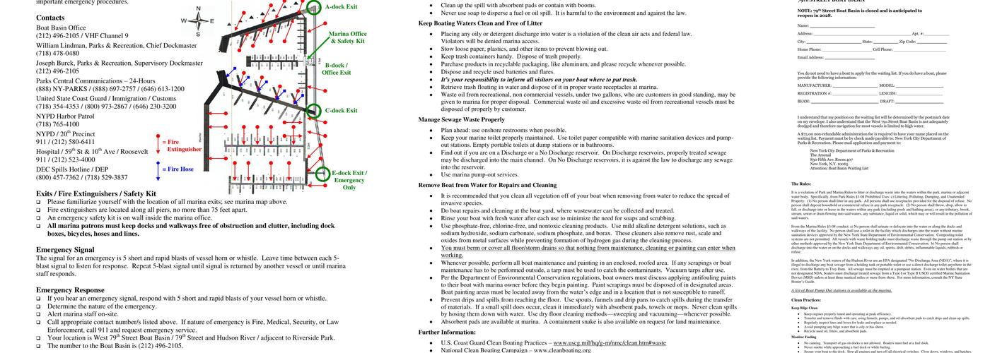 West 79th Street Boat Basin Menu